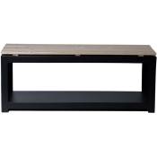 Esschert Design - Banc avec rangement à bois rectangle Noir
