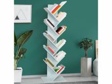 Etagère bibliothèque à livres tea forme d'arbre 10 niveaux blanche