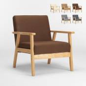 Fauteuil Chaise scandinave design vintage en bois avec