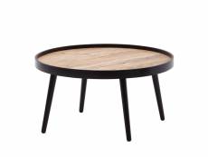 Finebuy table basse ronde 76x76x40 cm table basse marron noir moderne | table de salon ronde table de salon | grande table de salon | table basse tabl