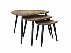 Furnistyle table gigogne set osaka brun foncé EYFU834-DBR