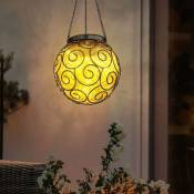 Lampe solaire suspension lumière décoration de jardin led patio lumière ronde extérieur lumière suspension en forme de boule, décorations en métal