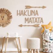 Lettres en bois Hakuna Matata Flèches 57x60 cm - Beige