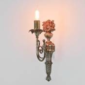 Licht-erlebnisse - Applique Bronze E14 laiton Art Nouveau Applique - Bronze clair brillant - Ivoire