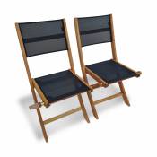 Lot de 2 chaises pliantes en bois d'Eucalyptus FSC