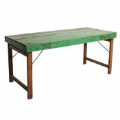 MATHI DESIGN Vintage - Table Pliante Bois Vert