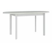Mobilier1 - Table Victorville 182, Blanc, 76x80x160cm, Allongement, Stratifié, Bois, Partiellement assemblé - Blanc