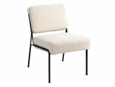 Nordlys - fauteuil de salon scandinave design pieds metal laine blanc