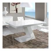 Nouvomeuble Table extensible design blanc laqué MANAMA