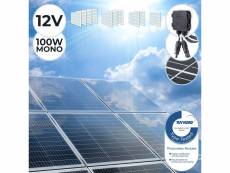 Panneau solaire monocristallin - photovoltaïque, silicium, 100 w, câble avec connecteur mc4, batterie de 12v, set de 4 - module solaire pour camping-c