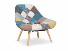 Paris prix - fauteuil patchwork tissu "johan" 102cm multicolore
