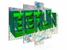 Paris prix - tableau imprimé 5 panneaux "green berlin wide" 50 x 100 cm