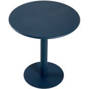 Pegane - Table ronde en métal coloris gris anthracite - diamètre 70 x hauteur 73 cm