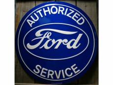 "plaque ford authorized service bleu 60cm tole deco garage"