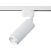 Spot sur rail monophasé avec angle d'éclairage ajustable 8W - Blanc - Blanc