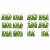 Sticker autocollant décoratif pour maison, 2 touffes d'herbe avec papillons, 10,5 cm x 17 cm, décorez votre intérieur - Vert
