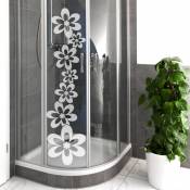 Sticker porte de douche alignement de fleurs 130 x