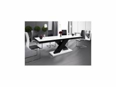 Table à manger extensible 160-210 x 89 x 75 cm - blanc/noir