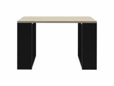 Table basse 65x65x40 cm aspect chêne/noir en panneau