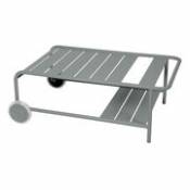 Table basse Luxembourg / Avec roues - 105 x 65 cm - Fermob gris en métal