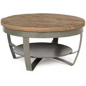 Table basse ronde en bois et métal - COSTALE - argent