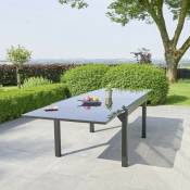 Table de jardin en aluminium noir extensible 8/12 places