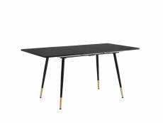 Table de salle à manger rectangulaire scandinave noir chic extensible 120-160*80