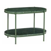 Table en métal et marbre vert - Hübsch
