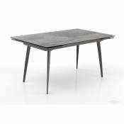 Table extensible acier et verre trempé Mamadi l 140/170/200 cm