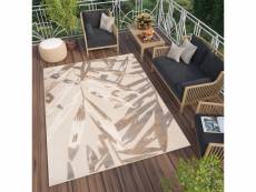 Tapiso patio tapis intérieur extérieur crème marron gris 3d feuilles 80x150 EC68D CREAM 0,80-1,50 PATIO CTL