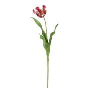 Tige de tulipe perroquet artificielle rouge et verte