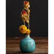 Vase céramique turquoise 9x10cm - Turquoise