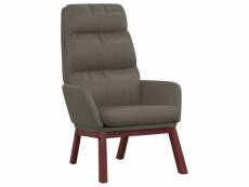 Vidaxl chaise de relaxation gris cuir véritable