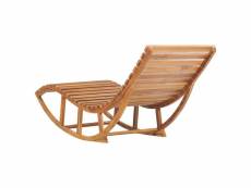 Vidaxl chaise longue à bascule avec coussin bois de teck solide