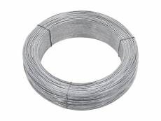 Vidaxl fil de liaison de clôture 250 m 2 mm acier