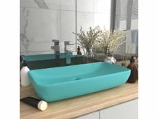 Vidaxl lavabo de luxe rectangulaire vert clair mat 71x38 cm céramique 146958