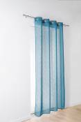 Voilage léger à l'aspect lin - Bleu Pétrole - 140 x 240 cm
