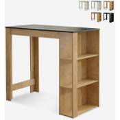 Ahd Amazing Home Design - Table haute moderne avec étagères pour bar et cuisine Charmes Couleur: Marron - Noir