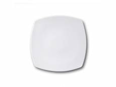 Assiette carrée porcelaine blanche - l 26.5 cm - tokio
