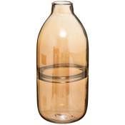 Atmosphera - Vase plat Line verre ambre H30cm créateur d'intérieur - Ambre