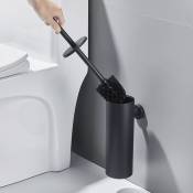 Auralum - Brosse Toilettes wc Suspendu Noir avec Support de Brosse, Balai Toilette wc en Acier inox 304 à Manche Long, Brosse de Toilette avec