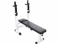 Banc de musculation avec support de barres pliable réglable charge max 200 kg banc de poids d'entraînement fitness helloshop26 01_0000214