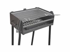 Barbecue rectangulaire avec support en acier inoxydable