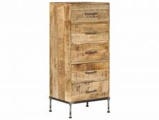 Buffet bahut armoire console meuble de rangement coffre à tiroirs 106 cm bois de manguier massif helloshop26 4402089