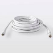 Câble coaxial Mâle / Femelle + adaptateur Mâle / Mâle blanc Blyss 5 m