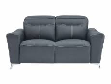 Canapé droit relaxation électrique 2 places en cuir sloan - noir