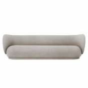 Canapé droit Rico / 4 places - L 260 - Tissu polyester - Ferm Living blanc en tissu