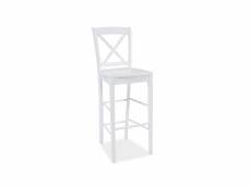 Chaise de bar - 40 x 37 x 112 cm - bois - blanc