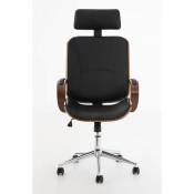 Chaise de bureau élégante en cuir écologique et chaise directionnelle moderne en bois diverses couleurs Couleur : Noix et noir