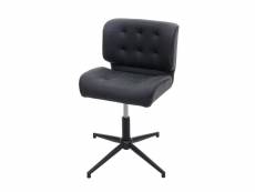 Chaise de bureau hwc-h42, pivotante, réglable en hauteur ~ similicuir vintage gris foncé, pied noir